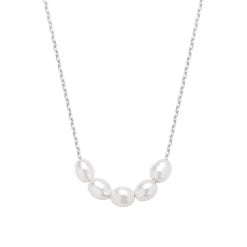 MerlePerle - Pearlia halskæde i sølv m. hvide perler